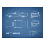 Shelby Mustang GT500 // Blue (Print // 18"W x 24"H x .01"D)