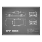 Shelby Mustang GT500 // Grey (Print // 18"W x 24"H x .01"D)