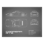 Porsche Carrera GTS // Grey (Print // 18"W x 24"H x .01"D)