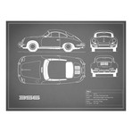 Porsche 356C // Grey (Print // 18"W x 24"H x .01"D)