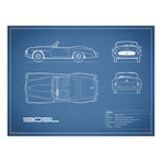 Mercedes 190 // SL // Blue (Print // 18"W x 24"H x .01"D)