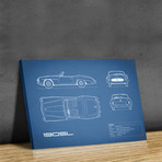 Mercedes 190 // SL // Blue (Print // 18"W x 24"H x .01"D)