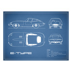 Jaguar E // Type // Blue (Print // 18"W x 24"H x .01"D)