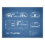 Jaguar C // Type // Blue (Print // 18"W x 24"H x .01"D)