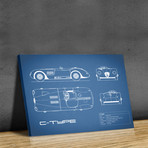 Jaguar C // Type // Blue (Print // 18"W x 24"H x .01"D)