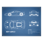 Ferrari Enzo // Blue (Print // 18"W x 24"H x .01"D)