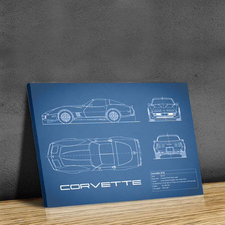 Corvette C3 // Blue (Print // 18"W x 24"H x .01"D)