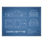 Corvette 33BHP // Blue (Print // 18"W x 24"H x .01"D)