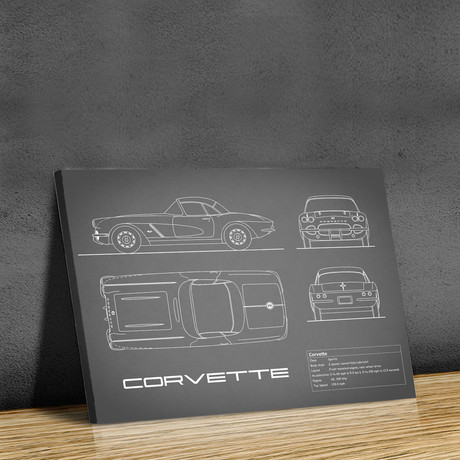 Corvette 33BHP // Grey (Print // 18"W x 24"H x .01"D)