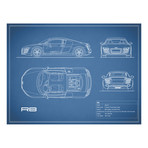 Audi R8 V10 // Blue (Print // 18"W x 24"H x .01"D)