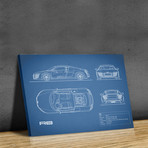 Audi R8 V10 // Blue (Print // 18"W x 24"H x .01"D)