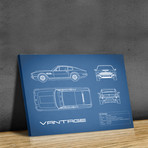 Aston V8 Vantage // Blue (Print // 18"W x 24"H x .01"D)