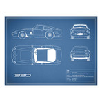 Ferrari 330 // Blue (Print // 18"W x 24"H x .01"D)