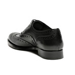 Leather Wing Cap Oxford // Black (Euro: 45)
