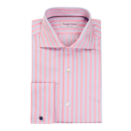 Perry Button-Up Shirt // Light Blue + Pink Stripes (US: 15.5R)