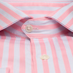 Perry Button-Up Shirt // Light Blue + Pink Stripes (US: 15.5R)