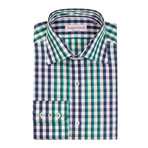 Bleeker Button-Up Shirt // Green + Blue + White Checks (US: 16R)