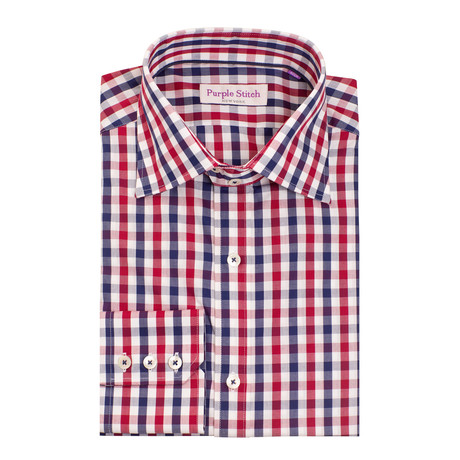 Allen Button-Up Shirt // Blue + Red + White Checks (US: 15.5R)