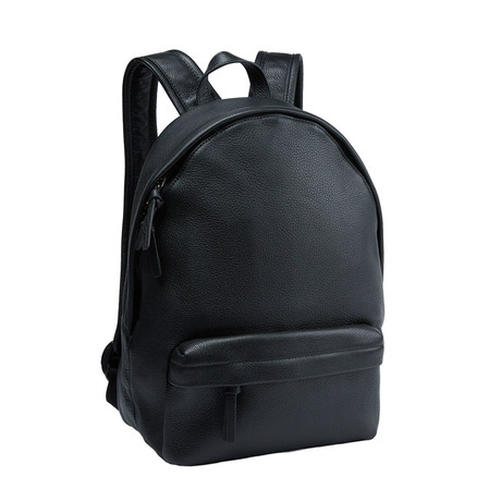 Slouchy Leather Backpack // Black