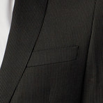 Pinstripe Texture Suit // Black (Euro: 50R)