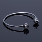 Gunmetal Twin Head of Lion Bangle (Small (15-16.9 cm))