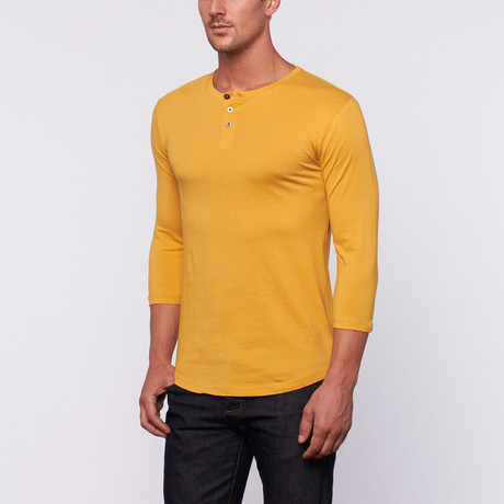 Frantic 3/4 Sleeve Shirt // Light Mustard (S)