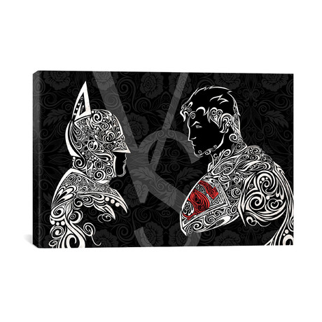 The Showdown, Dark Night vs Man of Carbon Steel in Black // 5by5collective (26"W x 18"H x 0.75"D)