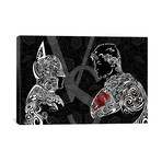 The Showdown, Dark Night vs Man of Carbon Steel in Black // 5by5collective (26"W x 18"H x 0.75"D)