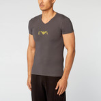 Armani // Chest Logo V-Neck Tee // Charcoal (M)