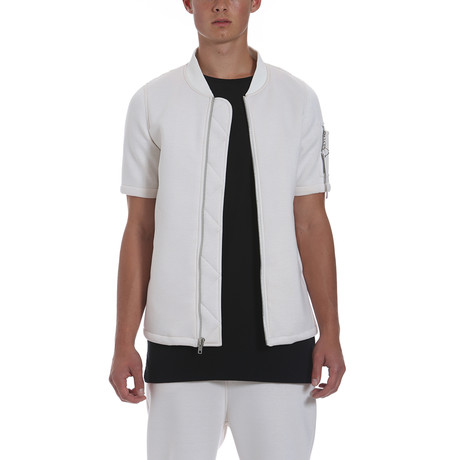 Short Sleeve MA-1 Bomber // White (S)