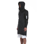 Fish-Tail Long Parka // Black (XL)