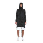 Fish-Tail Long Parka // Black (XL)