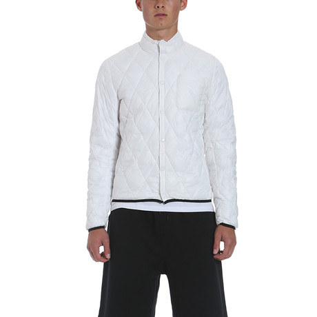 Lightweight Quilted Shirt Jacket // White (S)