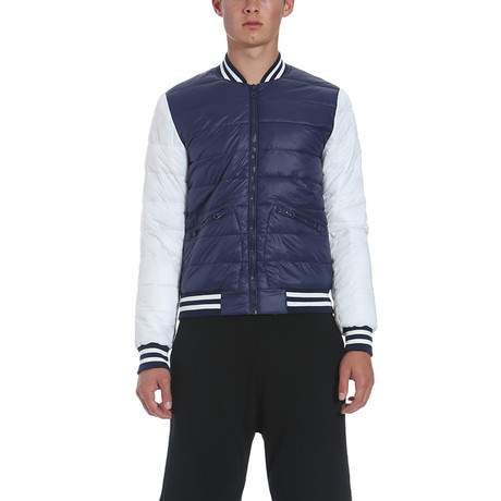 Lightweight Varsity Puffer Jacket // China Blue (S)