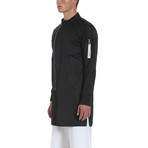 Elongated Asymmetric MA-1 Bomber Jacket // Black (L)