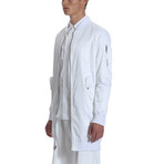 Elongated MA-1 Bomber Jacket // White (XL)