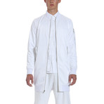 Elongated MA-1 Bomber Jacket // White (XL)