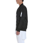 Longer MA-1 Bomber Jacket // Black (L)