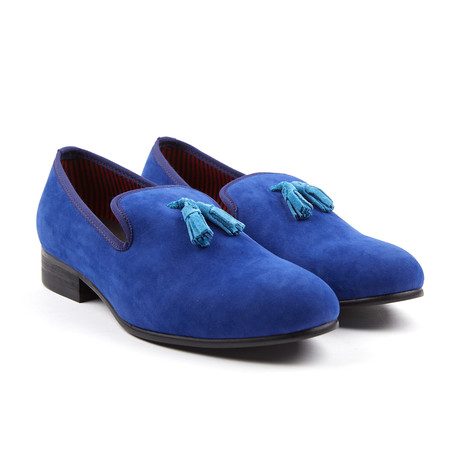 Esplanade Velvet Tassel Slipper // Royal Blue (US: 7.5)
