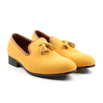 Esplanade Velvet Tassel Slipper // Mustard (US: 11.5)