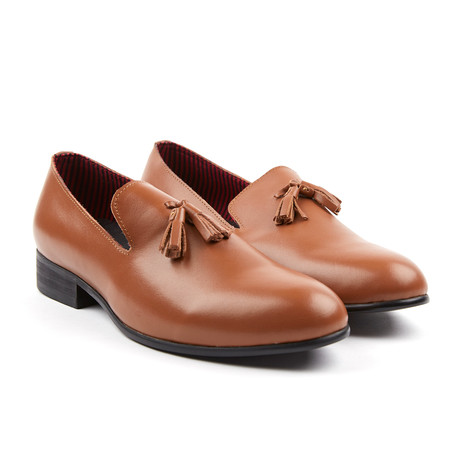 Esplanade Leather Tassel Slipper // Brown (US: 7.5)