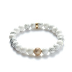 Beaded Ball Bracelet // Howlite + Gold Ball