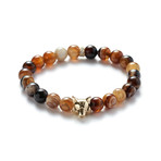 Agate Gold Wolf Bracelet (Small // 5.9"L)