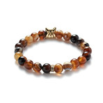 Agate Gold Wolf Bracelet (Small // 5.9"L)