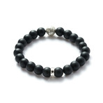 Onyx Silver Ball Bracelet (Small // 5.9"L)