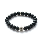 Onyx Silver Ball Bracelet (Small // 5.9"L)