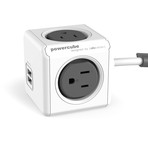 PowerCube Extended USB // 4 Outlets // 5' (Grey)