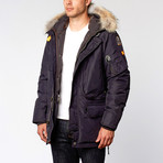 Kodiak Fur Trimmed Nylon Jacket // Navy (XS)