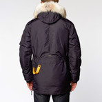 Kodiak Fur Trimmed Nylon Jacket // Navy (XS)