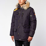 Kodiak Fur Trimmed Nylon Jacket // Navy (XS)